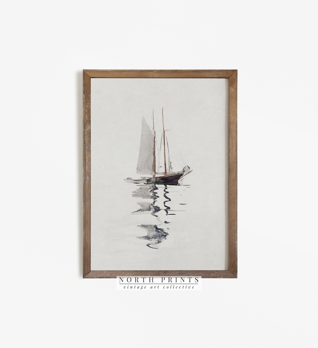Neutral Nautical Sailboat Digital Print | Vintage Nursery Wall Art ...