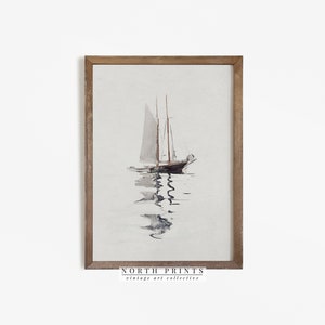 Neutral Nautical Sailboat Digital Print | Vintage Nursery Wall Art | Antique PRINTABLE Download | 1108