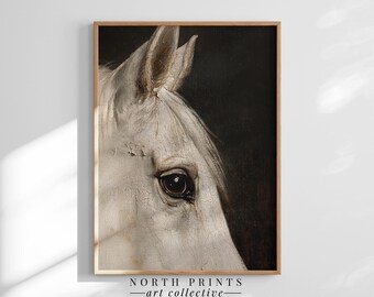 素朴な馬の絵画：雰囲気のある乗馬アート、農家の装飾（印刷可能な