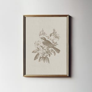 Neutral Bird Print, Minimalist Beige Modern Farmhouse Wall Decor, Cottage Wall Print, PRINTABLE Downloadable Digital Art, North Prints 8-125