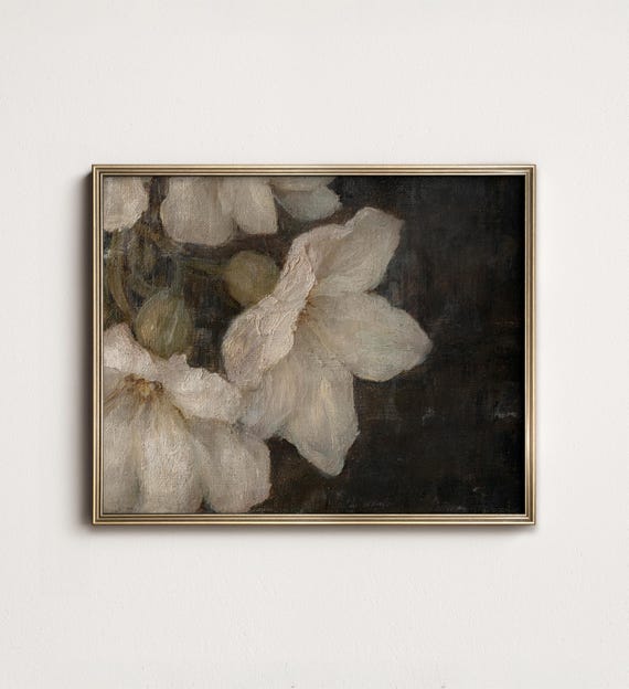Moody Floral Art Print: Rustic French Country Botanical PRINTABLE (Digital Download) 9-01