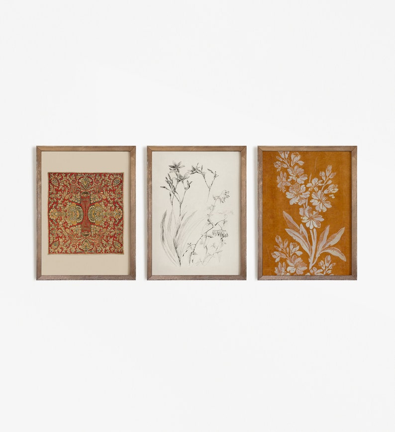 Höstväggkonstset | Vintage heminredning i varma toner | Digitalt utskrivbart | S10-9 bild 6