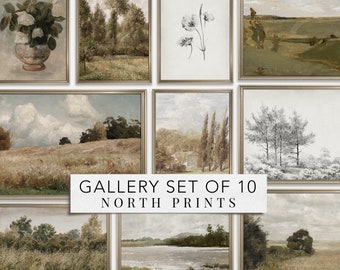 Vintage French Country Gallery Wall Art PRINTABLE SET of 10, Art Bundle North Prints Digital DOWNLOAD | S10-14