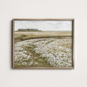 Spring Meadow Painting, Vintage Landscape Print, Country Field PRINTABLE Digital Download North Prints | 4-126