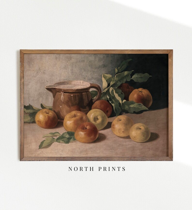 Country Kitchen Print | Vintage Painting | Apple Still Life PRINTABLE Digital Download | 385 image 7
