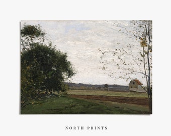 Vintage Print Farmhouse PRINTABLE Wall Art #264 Country Landscape Painting