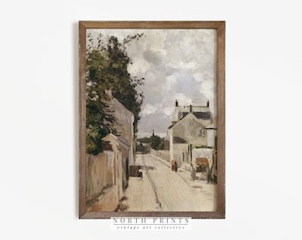 Farmhouse Print | Vintage European Landscape Oil Painting | Downloadable Digital PRINTABLE #554