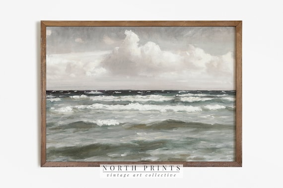 Seascape Coastal Painting | Ocean Vintage Print Digital Art PRINTABLE #498