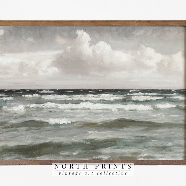 Seascape Coastal Painting | Ocean Vintage Print Digital Art PRINTABLE #498