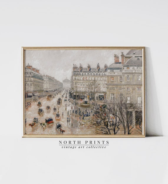 Vintage French Cityscape Painting | Neutral Abstract Wall Art | PRINTABLE Downloadable | 1142