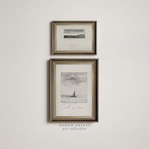 Antique Neutral Coastal Art Print SET | Lake House Wall Decor | Nautical Art North Prints PRINTABLE DIGITAL Downloads S2-114
