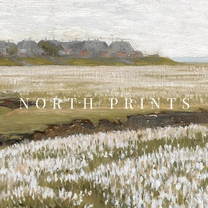 Spring Meadow Painting Vintage Landscape Print Country Field PRINTABLE Digital Download North Prints 4-126 image 3