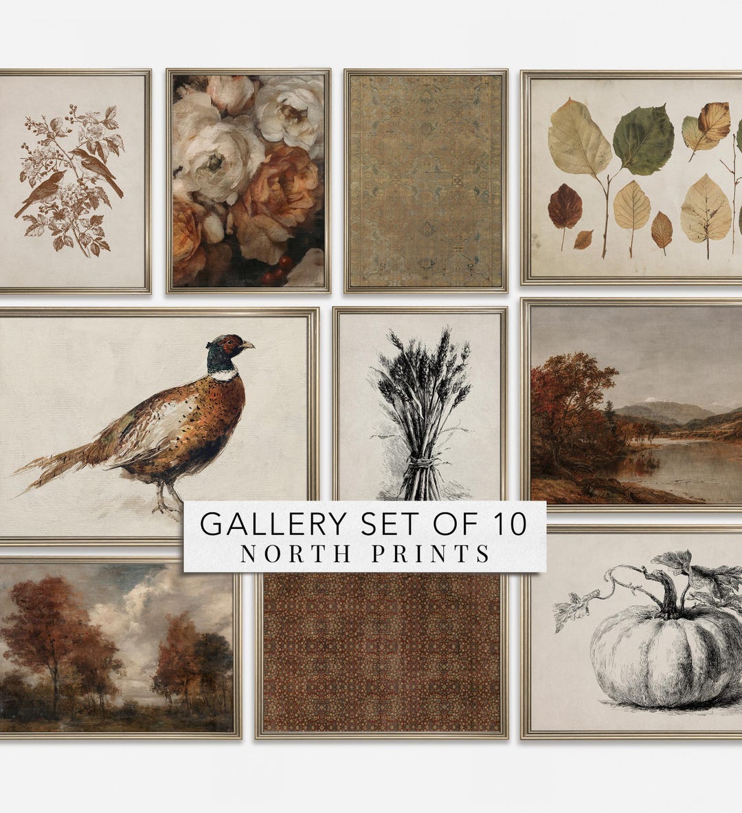 Rustic Harvest Autumn Gallery Wall Art Set of 10: Fall Farmhouse ...