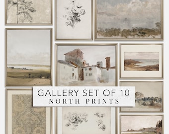 French Country Gallery Wall Art: Vintage Landscape Prints Set (Printable Digital Download) S10-16