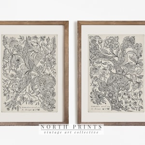 Vintage Textile Design Etching | Ornate Antique Sketch Art Drawing PRINTABLE Download Digital #S2-9