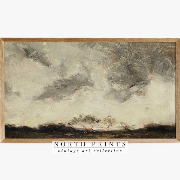 Samsung Frame TV Art | Vintage Moody Sunset Landscape DIGITAL Download Painting | Antique Art #TV03