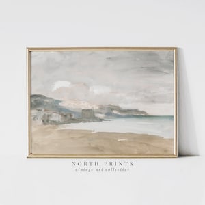 Neutral Summer Coastal Vintage Painting | Soft Tonal Wall Art | PRINTABLE Download | 1157