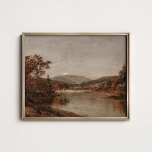Autumn Landscape Oil Painting, Vintage Rustic Country Fall Wall Decor Digital Art PRINTABLE Downloadable Wall Art, North Prints 4-2