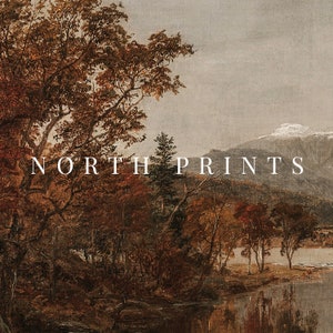 Herfst landschap olieverfschilderij Vintage rustieke landelijke decor digitale kunst afdrukbare Noord-prints 4-2 afbeelding 6