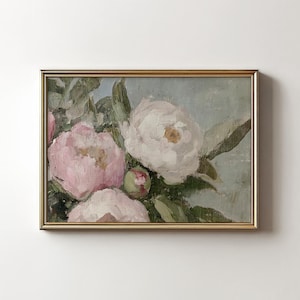 Póster de ramo de flores pastel, arte mural con estética campestre, decoración botánica de pared con un toque melancólico, descarga digital imprimible, North Prints 8-145