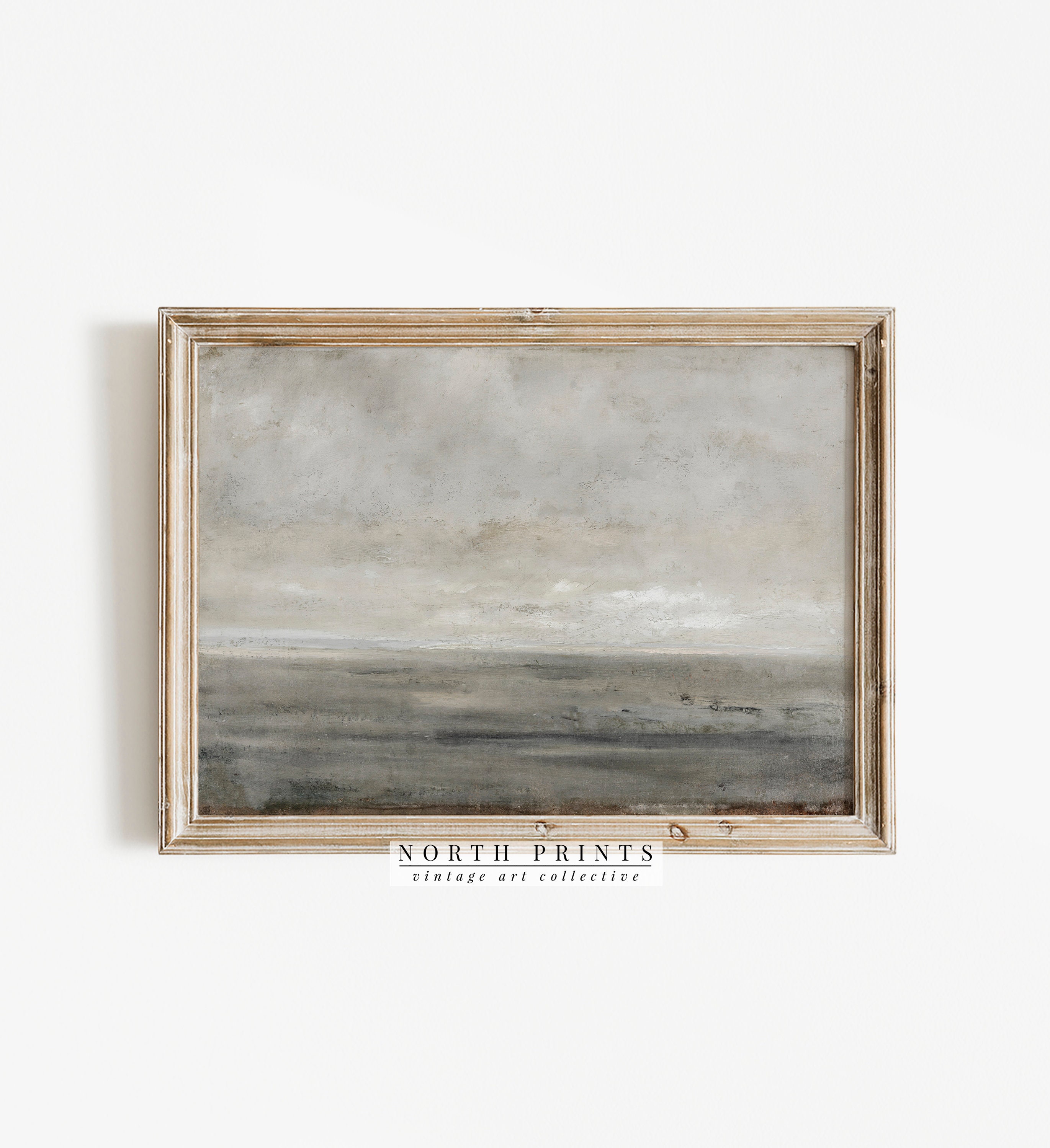 Minimalist Coastal Landscape Painting Muted Seascape Painting 