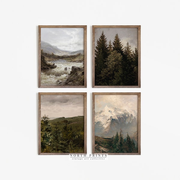 Vintage Rustic Nature Gallery Wall Paintings | Antique Prints | Digital PRINTABLE | North Prints | S4-8