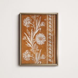 Art mural botanique vintage, décoration murale tapisserie automne terreuse, motif floral numérique imprimable numérique téléchargeable art nord tirages 5-07