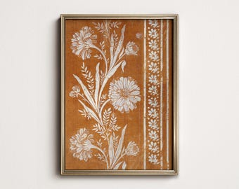 Vintage Botanical Wall Art, Earthy Autumn Tapestry Wall Decor, Floral Pattern Digital PRINTABLE Downloadable Digital Art North Prints 5-07