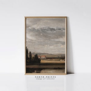 Pintura de paisagem europeia | Impressão vintage Moody | Grande pôster IMPRIMÍVEL Download digital | 985