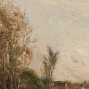 Cadre pour téléviseur Peinture numérique vintage de paysage de rivière Art country français TV42 image 2