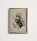Olive Green Botanical Wall Art, Antique Leaf Illustration, Farmhouse Wall Decor PRINTABLE, Digital Download North Prints 10-167