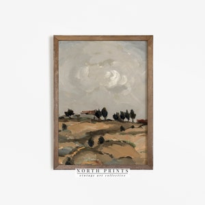 Warm Tone Landscape Print | Vintage Country Scenery Painting | Digital PRINTABLE | 1049