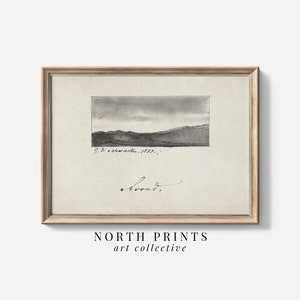 Minimalist Neutral Antique Coastal Sketch Art PRINTABLE, Muted Beach House Wall Decor, Digital Downloadable Wall Art Print SK297