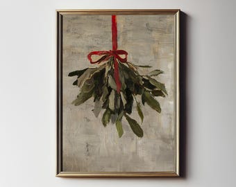 Julmisteltavla: Vinterbondgårdsdekor (utskrivbar digital nedladdning) W-190