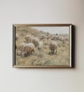 Antique Sheep Painting: Vintage Farmhouse Landscape Art (Digital Printable) V-89