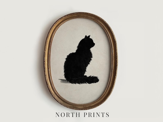 Cat Silhouette Printable Art, Nursery Animal Wall Art Digital Download, Toddler Room Decor 11-04