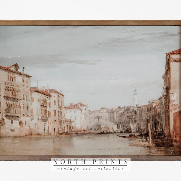 Vintage Venice Canal Painting | Antique Cityscape Print | Downloadable PRINTABLE #421