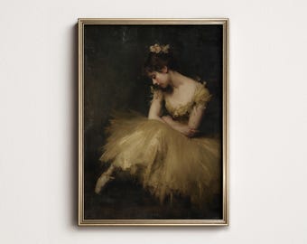Ballerina Wall Art: Vintage Ballet Painting Download, Classical Dancer Artwork (Printable Digital Download) 10-157