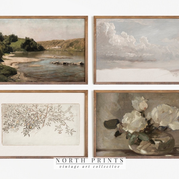 Vintage Farmhouse Gallery Wall Print SET | Antique Wall Art Decor | PRINTABLE #S4-2