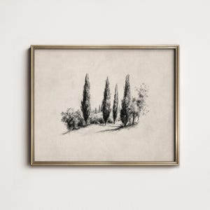 Neutral Landscape Sketch Print: Rustic Country Wall Art (Digital Download Printable) 9-66