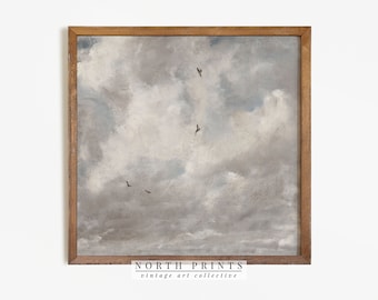 Vintage Cloud Painting | Square Country Nursery Print | Digital PRINTABLE | 773