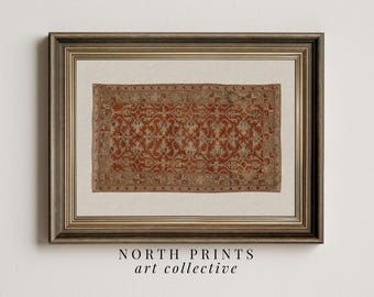 Vintage Tapestry Print: Warm Autumn Textile Wall Art (Digital Download Printable) 4-52