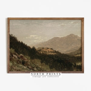 Moody Rustic Landscape Forest Painting | Vintage Mountainscape Print Digital PRINTABLE #560