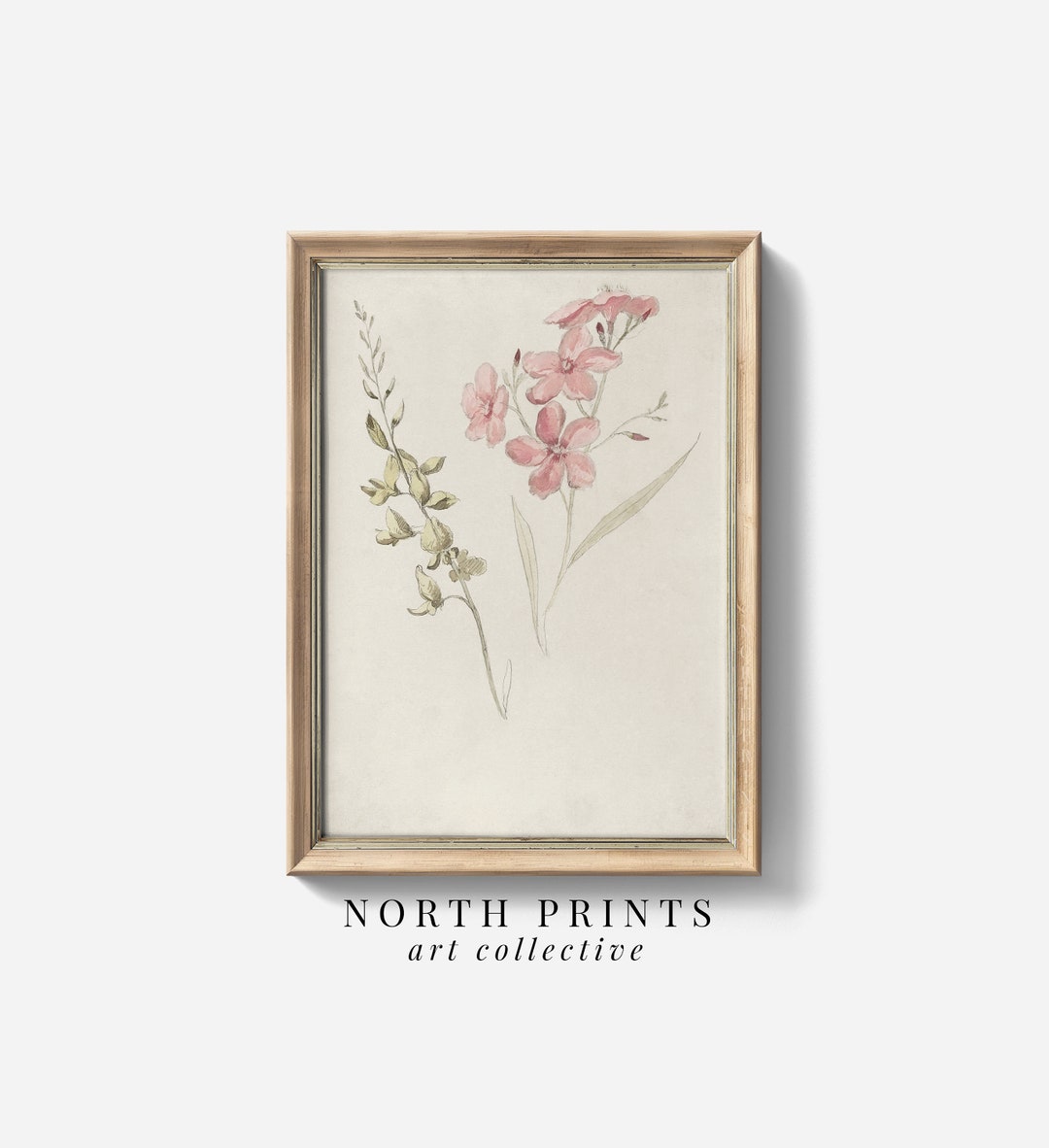 Pink Floral PRINTABLE Wall Art | Girls Room Botanical Spring Cottage ...