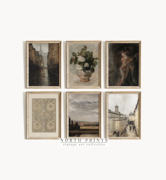Vintage Moody European Gallery Wall Print SET | French Country Art Prints | Digital PRINTABLE | S6-15