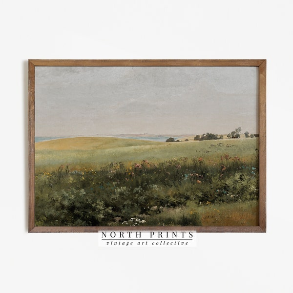 Spring Landscape Painting | Vintage Art Print | Country Farmhouse PRINTABLE  Art North Prints 439