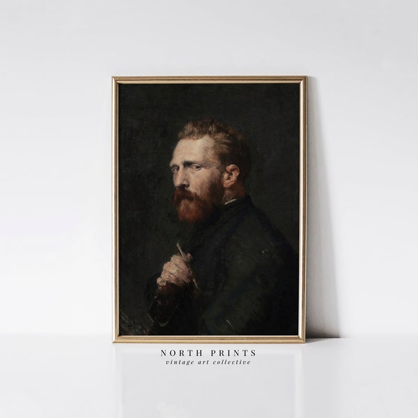 Man Portrait Painting | Vintage Oil Dark Moody Portrait Digital North Prints PRINTABLE | 3-121