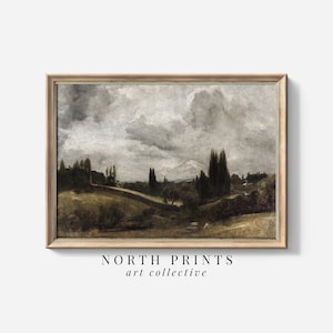 Moody English Countryside Painting | Vintage Landscape Digital Download PRINTABLE Wall Art North Prints 6-118