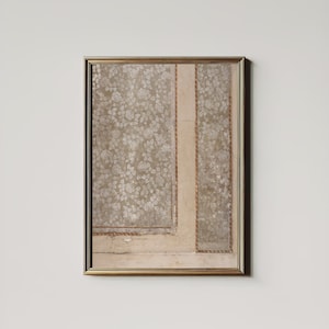 Stampa artistica tessile antica, carta da parati beige oro neutro, decorazione ornata, download digitale STAMPABILE, arte classica vintage, stampe del nord 8-136