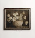Dark Floral Still Life Painting, Moody Tulip, Rustic Country Decor, PRINTABLE Digital Art Download North Prints 12-176